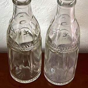Vintage 1930’s Soda Water Bottles Property of Coca Cola Avon Park Fl Set (2)